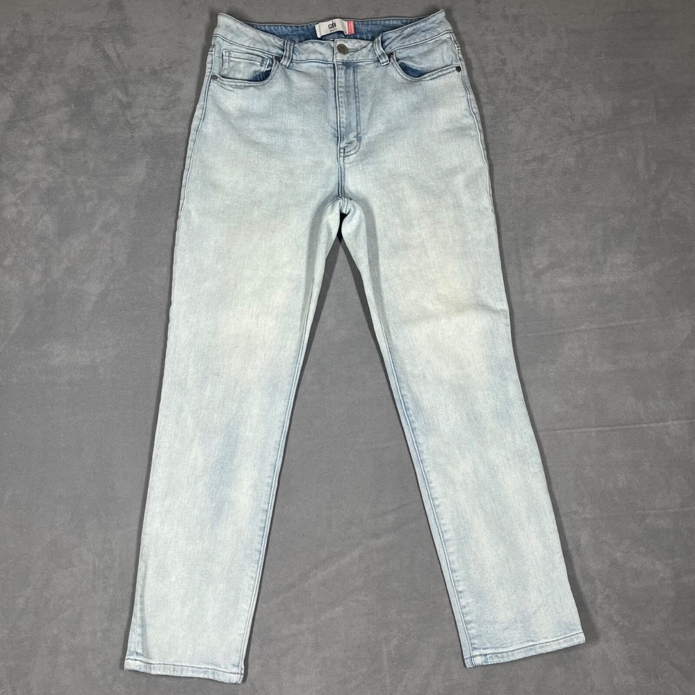 Cabi Womens Higher Straight Jeans 8 Blue Light Wash High Rise Denim Stretch